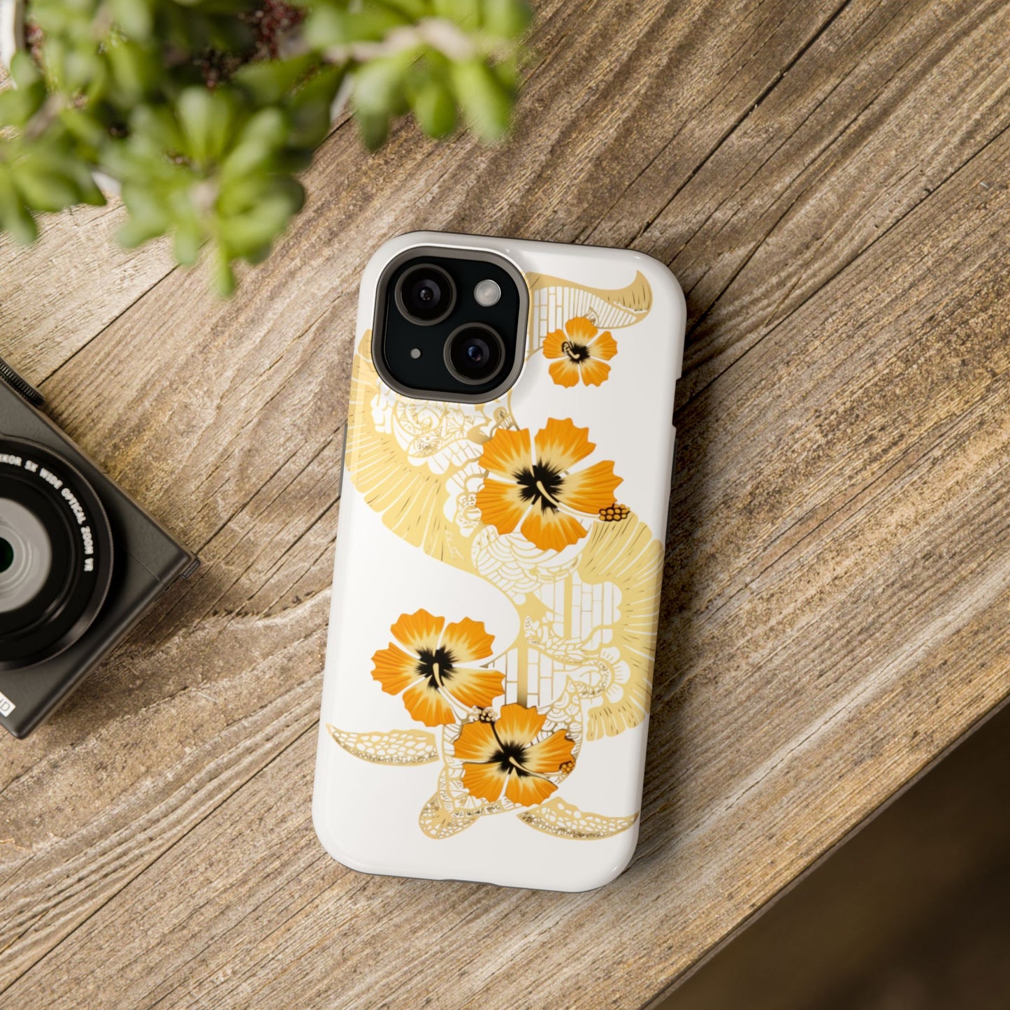 Polynesian-Inspired Stylish Tough Magnetic Tropical Turtle Phone Case