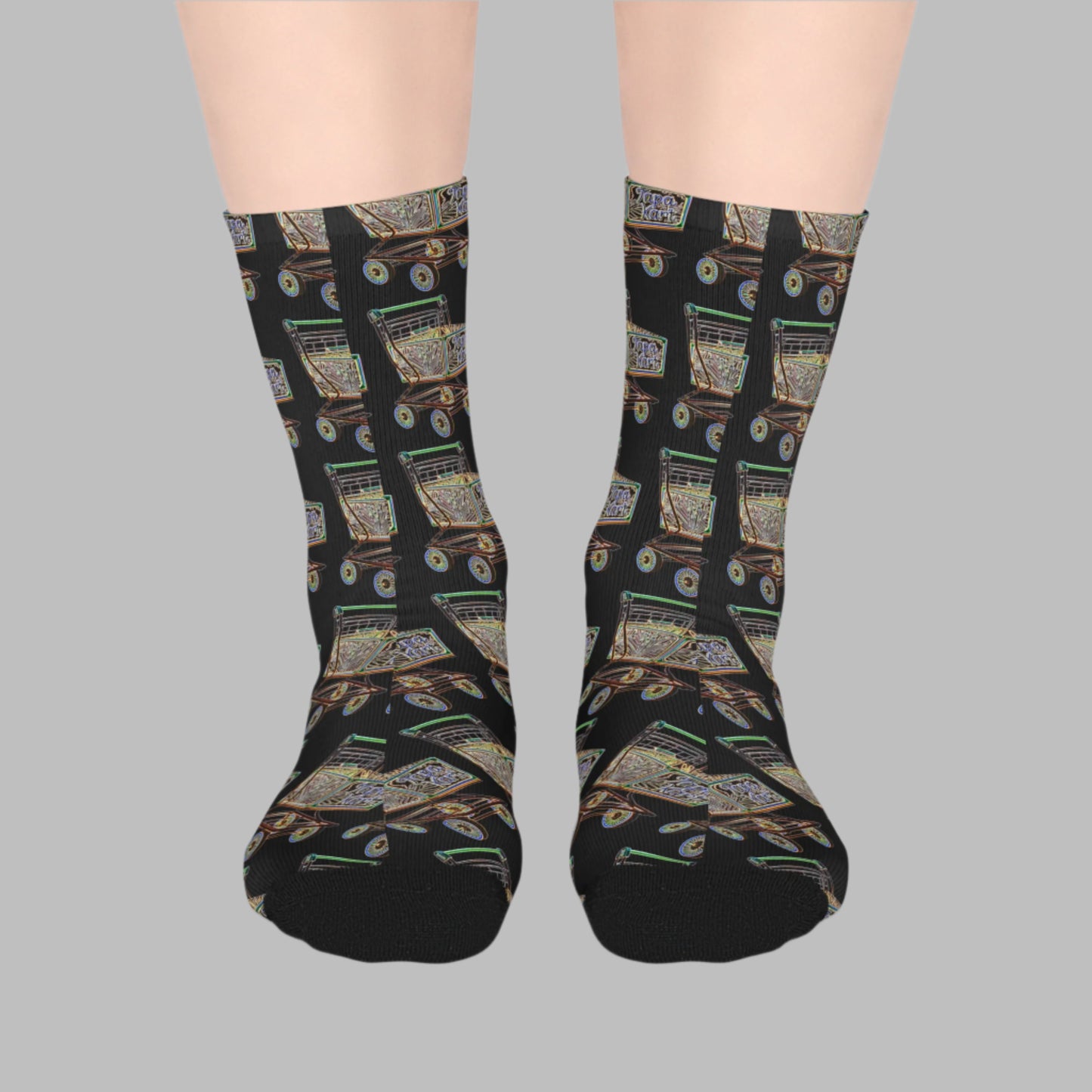 Printed Mid-Length Socks - Shopping Tapa-kart Print Socks front view