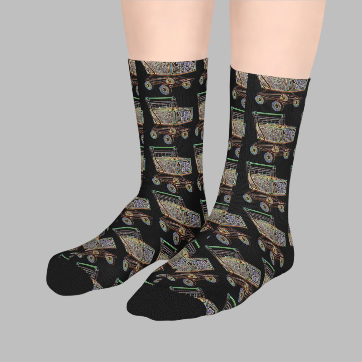 Printed Mid-Length Socks - Shopping Tapa-kart Print Socks side angle view