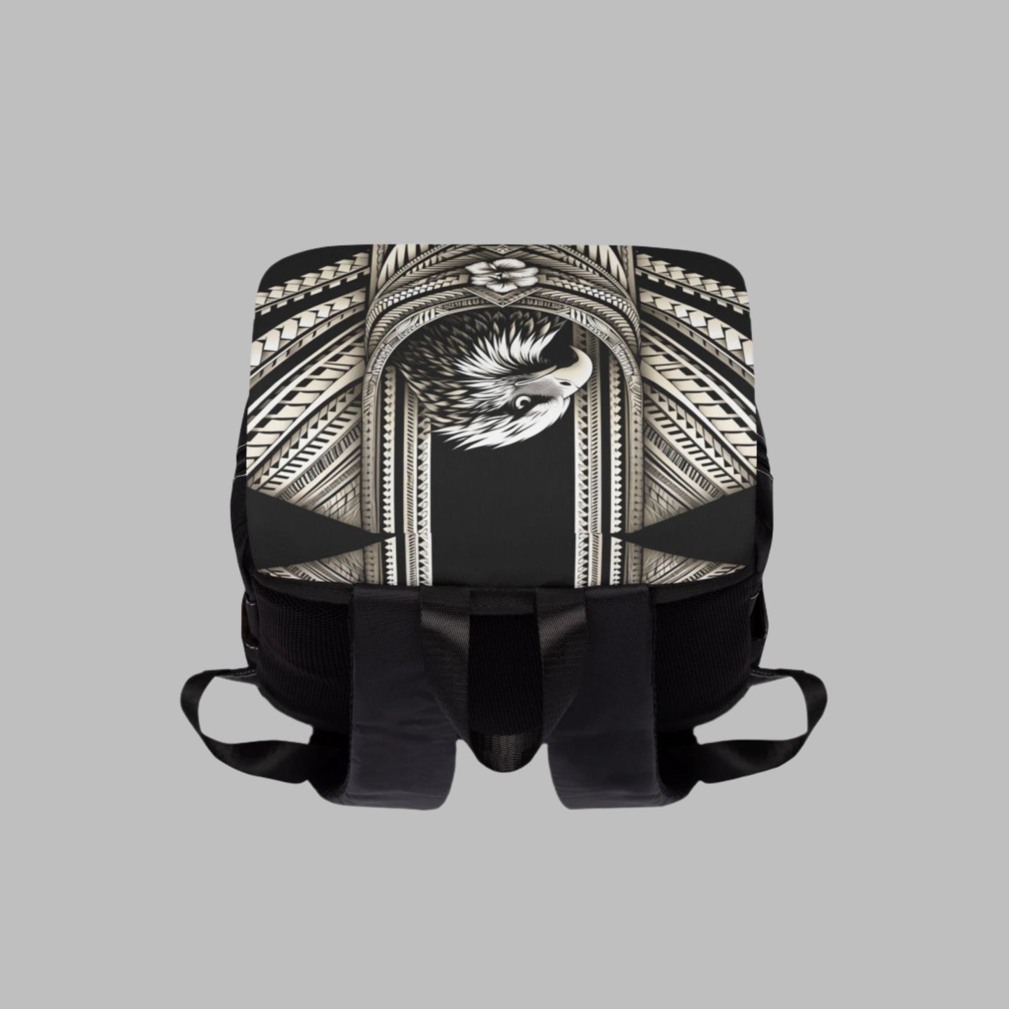 Stylish Unisex Polynesian Eagle Backpack top view