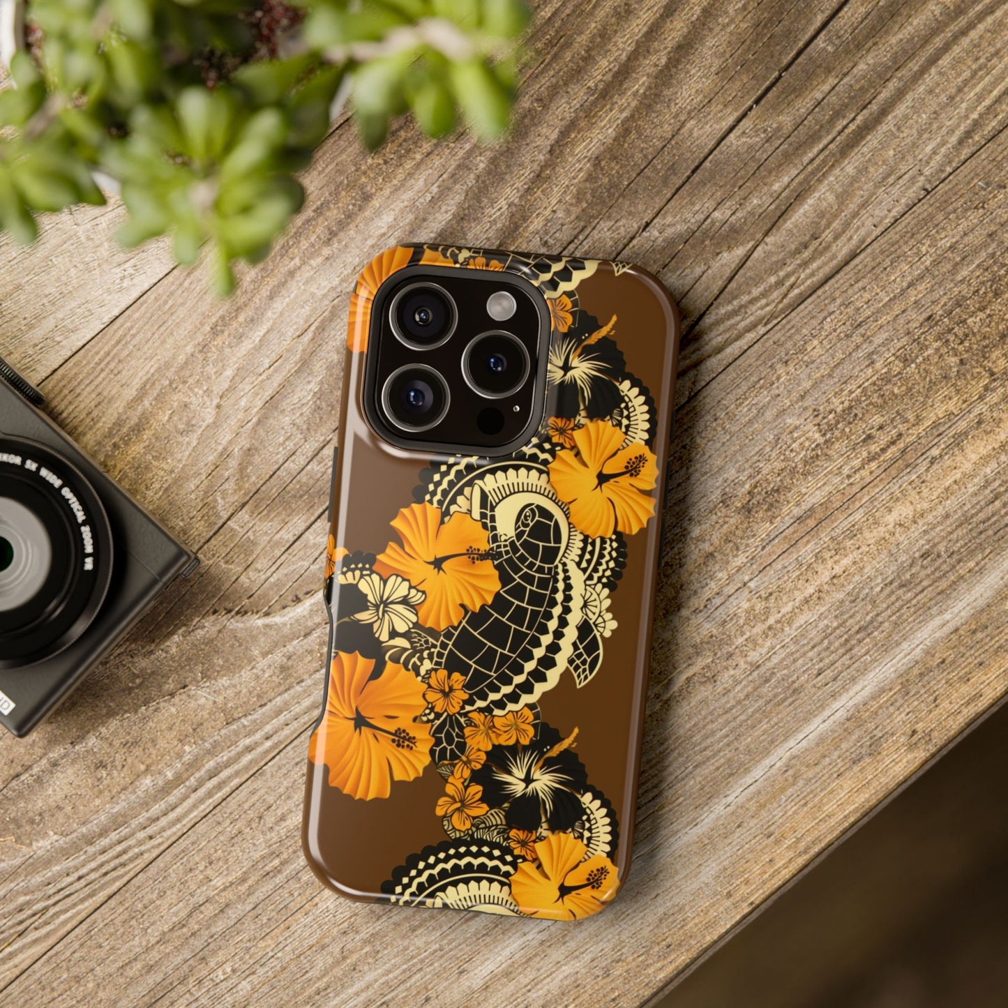 Polynesian-Inspired Stylish Tough Magnetic Tropical Turtle Phone Case