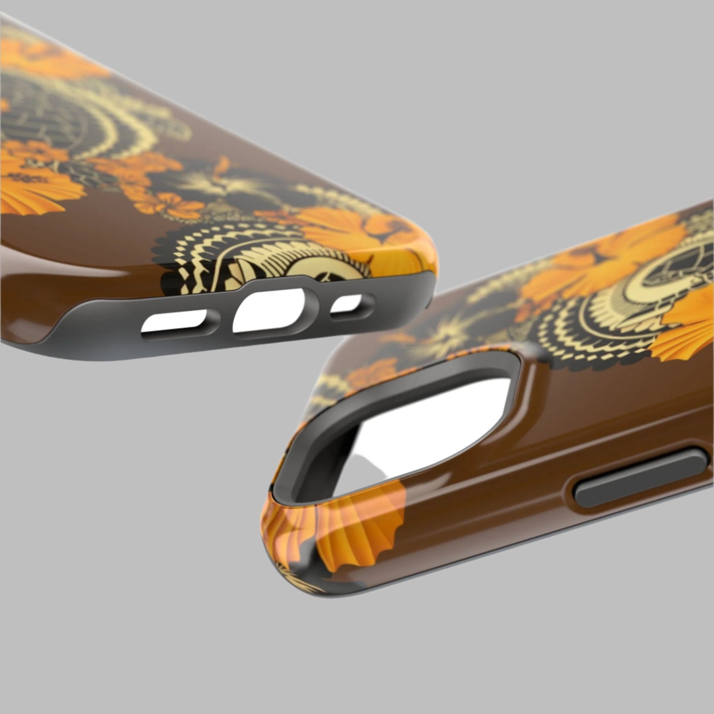 Polynesian-Inspired Stylish Tough Magnetic Tropical Turtle Phone Case side angle view