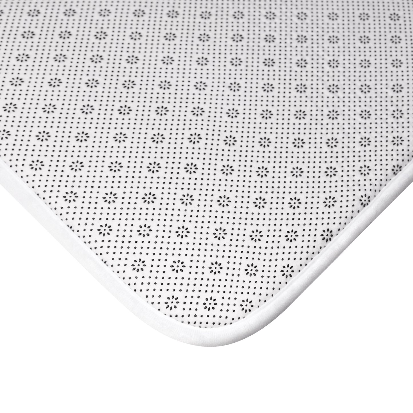 Vibrant Polynesian Tattoo-Inspired Bath Mat close up bottom view