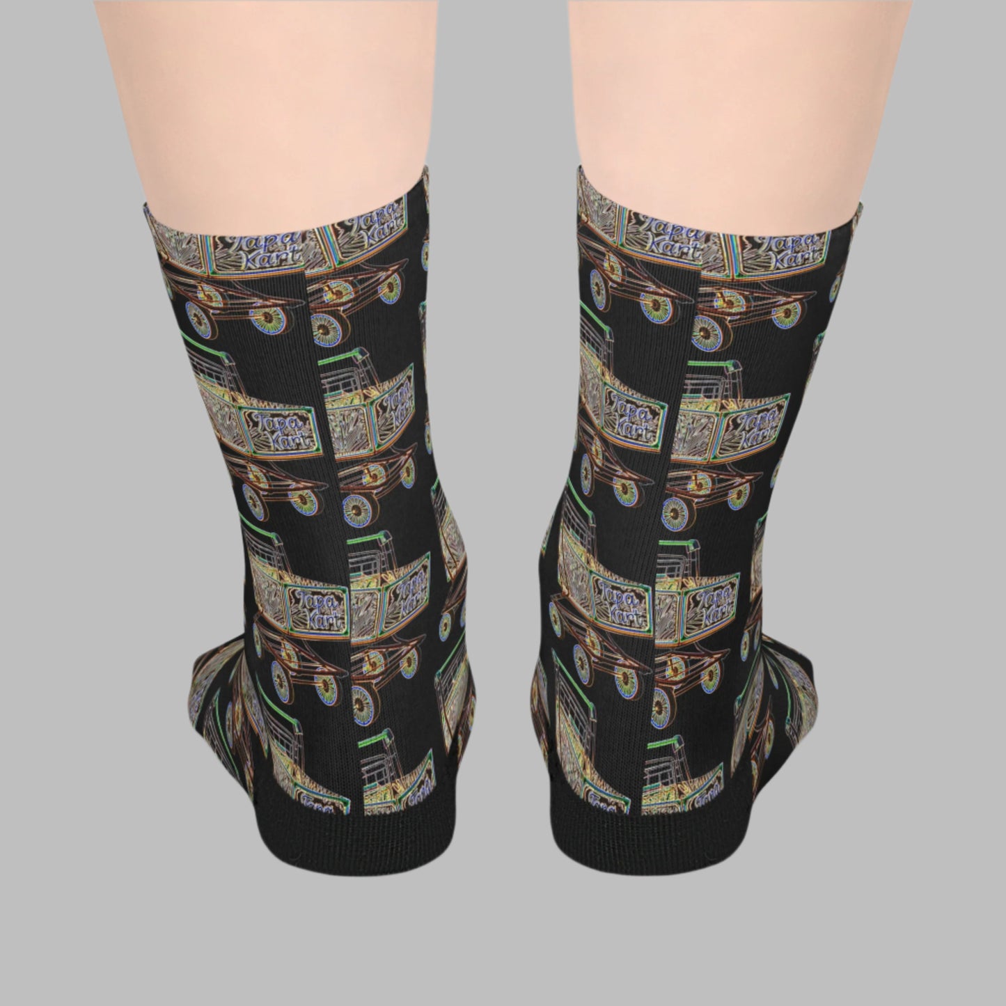 Printed Mid-Length Socks - Shopping Tapa-kart Print Socks back view