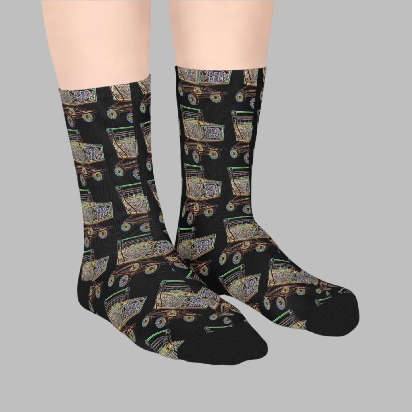 Printed Mid-Length Socks - Shopping Tapa-kart Print Socks side angle view