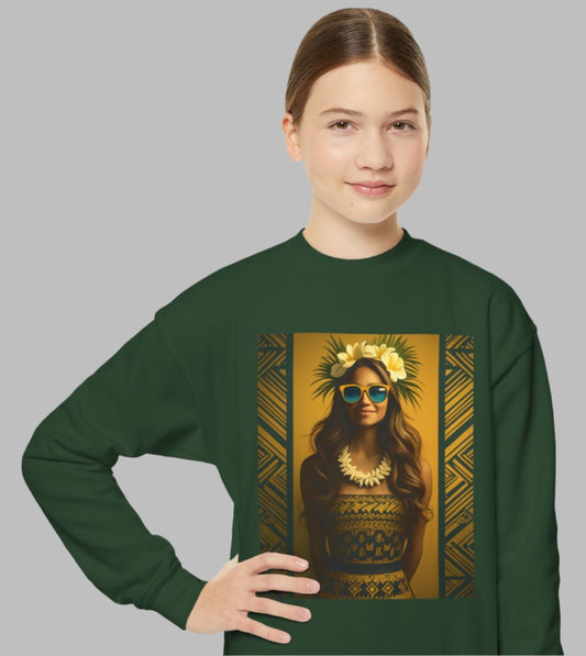 Polynesian-Inspired Graphic Sweatshirt front view
