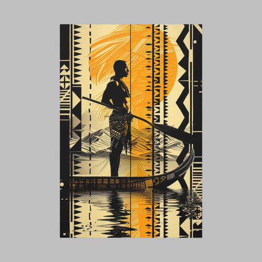 Polynesian Voyager Art Piece – 24" x 36" Stretched Canvas front view 