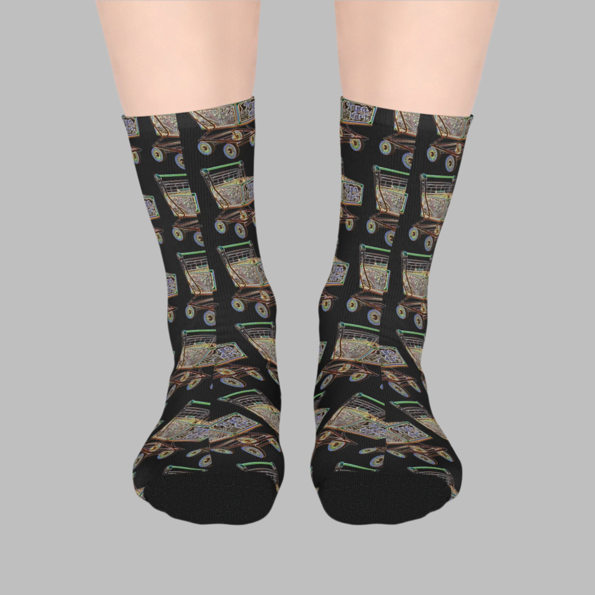 Printed Mid-Length Socks - Shopping Tapa-kart Print Socks front view