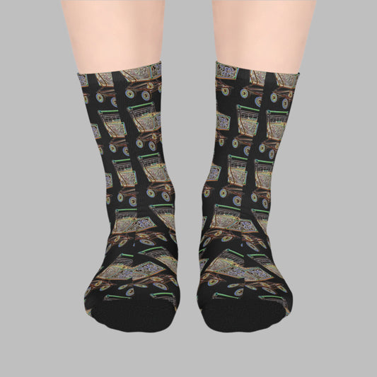 Printed Mid-Length Socks - Shopping Tapa-kart Print Socks front view