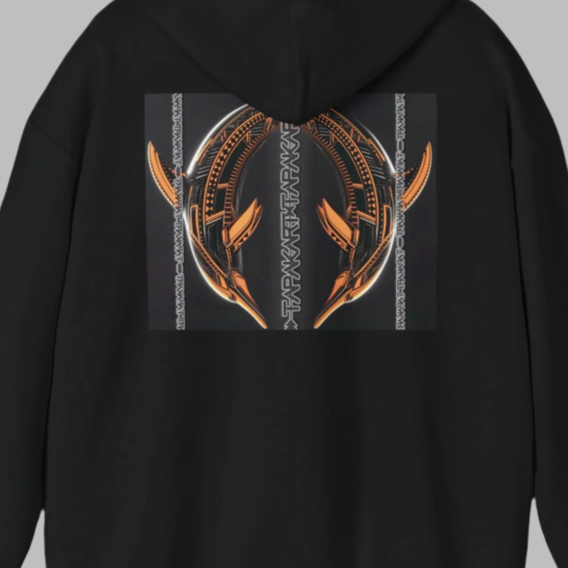 Spirit of the Sea Hoodie – Polynesian-Inspired Dolphin Tattoo Design Sweatshirt close up back view