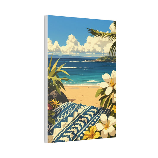 Serene Beach View Art Piece – 24" x 36" Stretched Canvas ide angle view