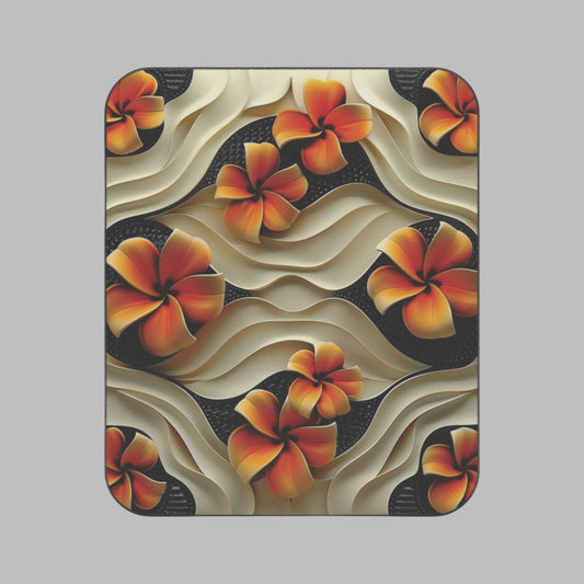 Polynesian-Inspired Floral Picnic Mat – Island Elegant Blanket top view