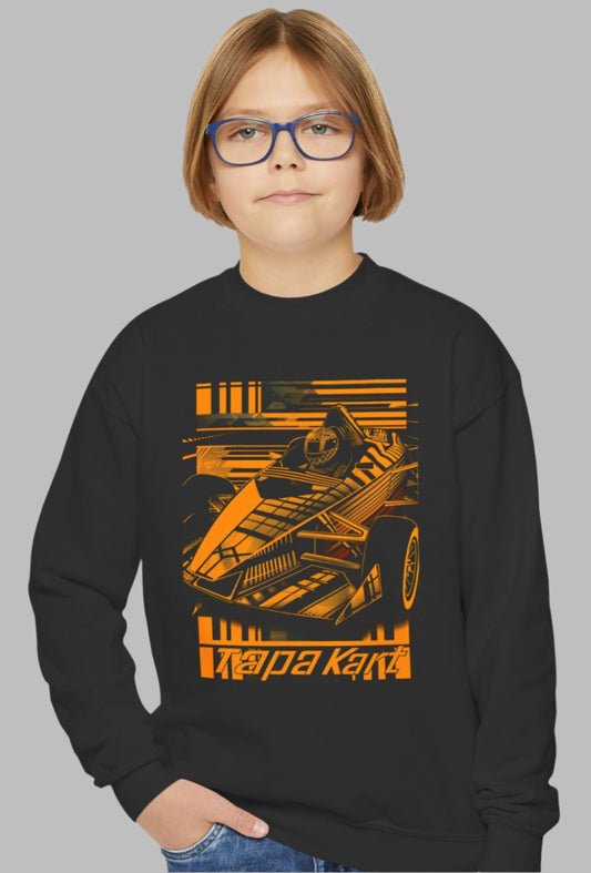 Kart Kings – Modern Polynesian Go-Kart Youth Sweatshirt front view