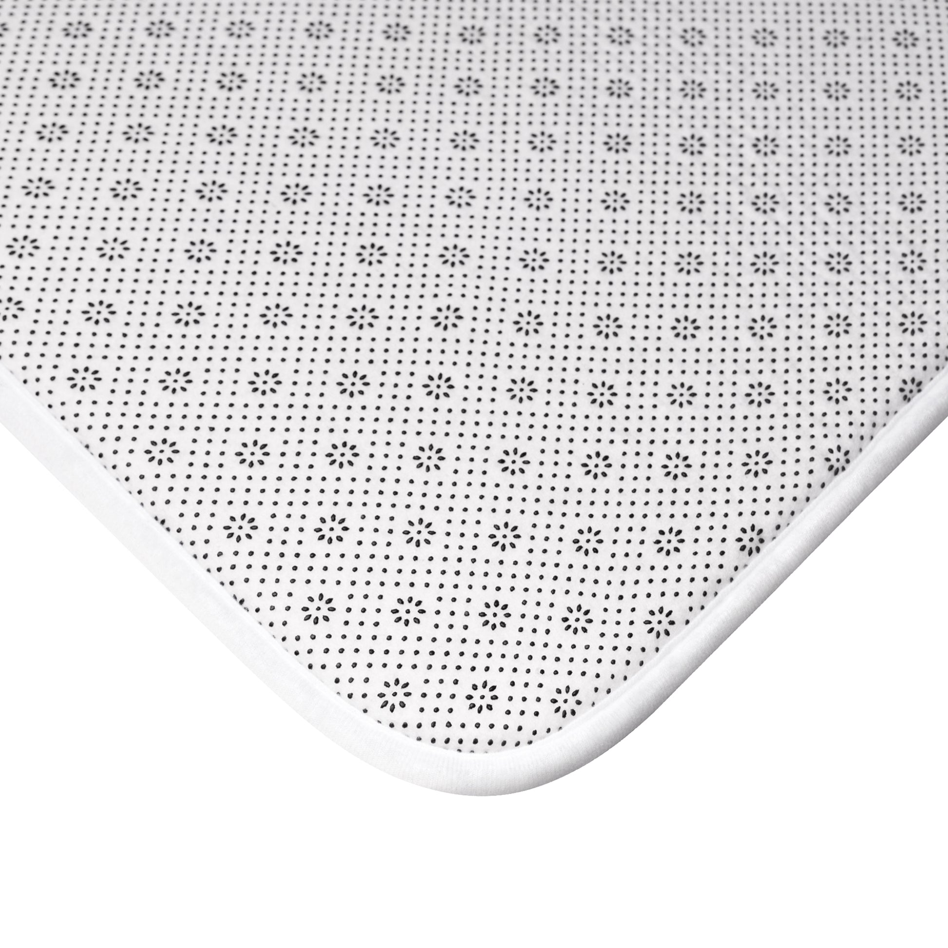 Vibrant Polynesian Tattoo-Inspired Bath Mat close up bottom view