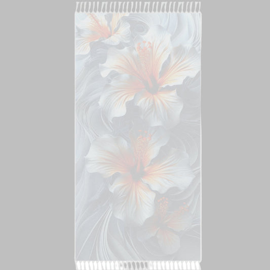 Boho Beach Towel – Frangipani Floral Design back view