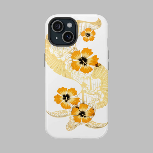 Polynesian-Inspired Stylish Tough Magnetic Tropical Turtle Phone Case front view