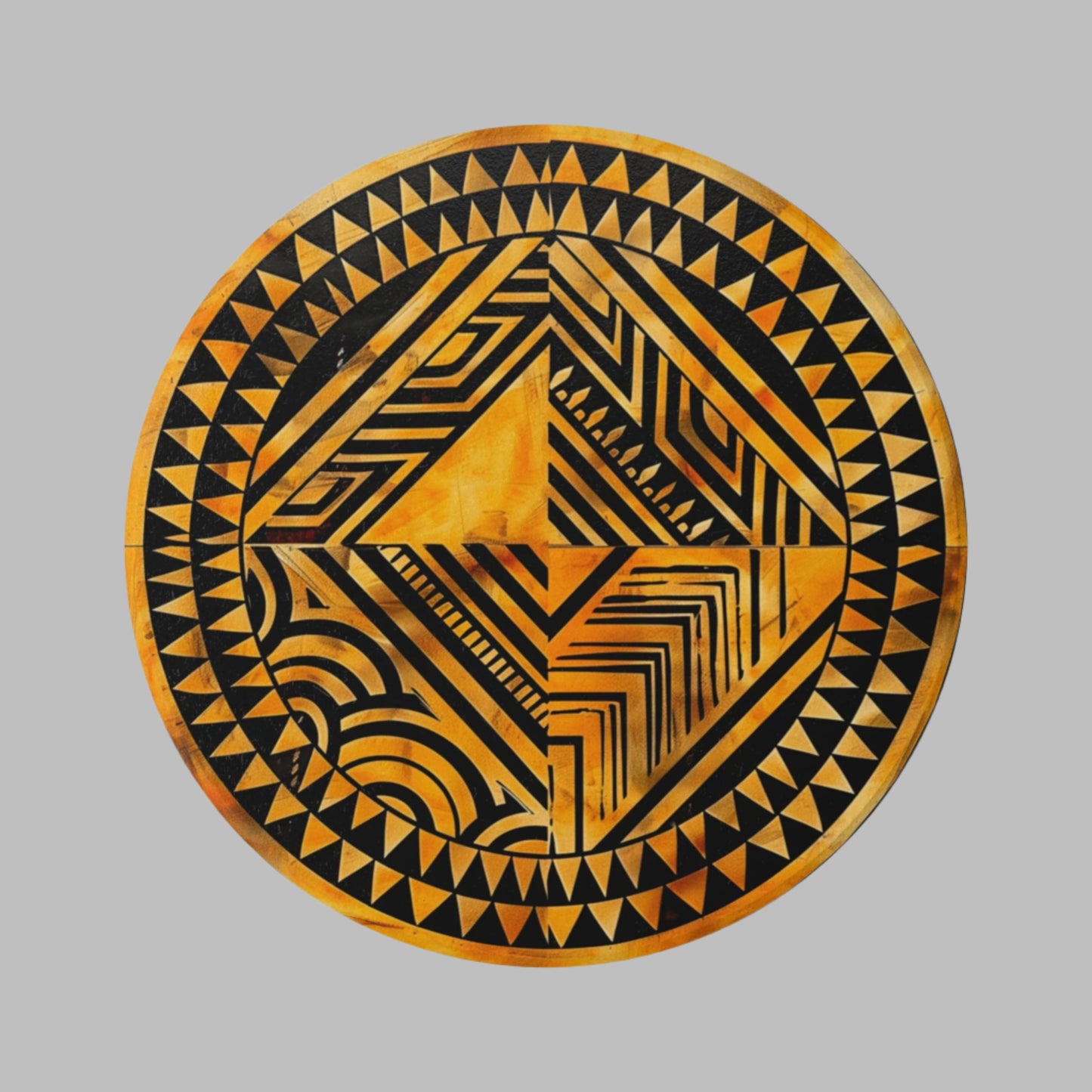 Polynesian-Inspired Ceramic Coaster Set top view
