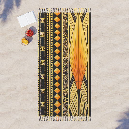  Polynesian-Inspired Boho Beach Towel top view