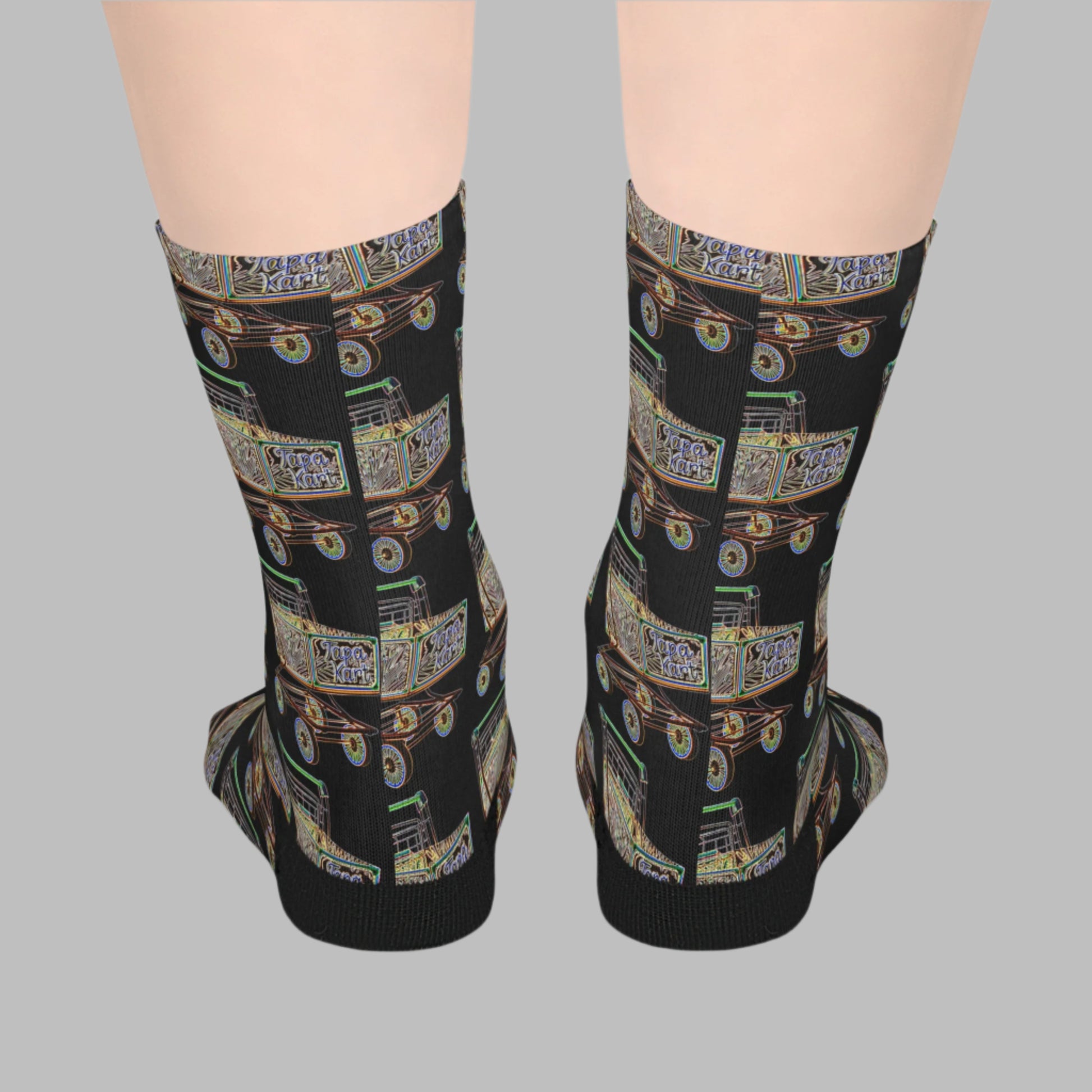 Printed Mid-Length Socks - Shopping Tapa-kart Print Socks back view