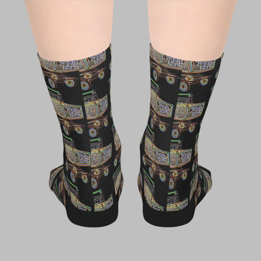 Printed Mid-Length Socks - Shopping Tapa-kart Print Socks back view