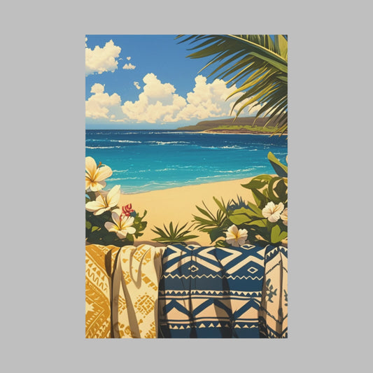 Serene Beach View Art Piece – 24" x 36" Stretched Canvas front view