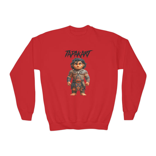 Youth Crewneck Sweater – Polynesian-Inspired Maui Cartoon Design