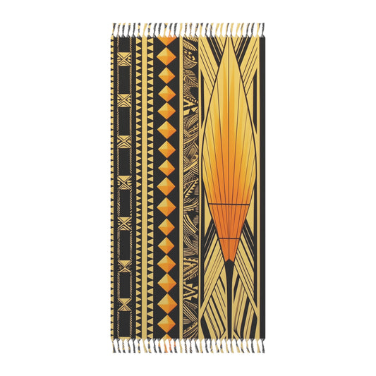  Polynesian-Inspired Boho Beach Towel top view 